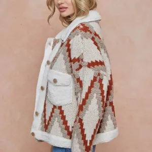 New Quilted Cardigan Sweater Coat / Women's Shacket Western Boho Jacket