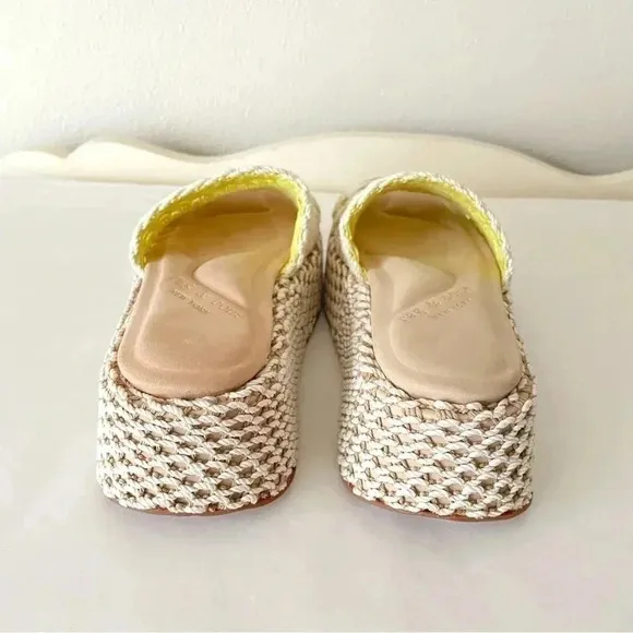 New Rag &amp; Bone Logan Platform Chunky Slide Crochet Platform Sandal Slides