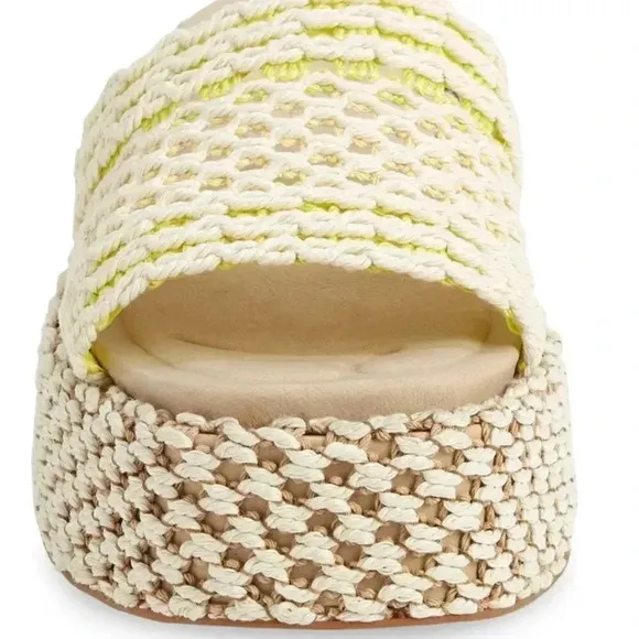 New Rag &amp; Bone Logan Platform Chunky Slide Crochet Platform Sandal Slides