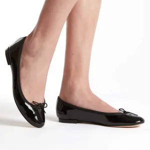 New Repetto x Free People Cendrillon Ballerina 8 Black Shiny Leather Flat France