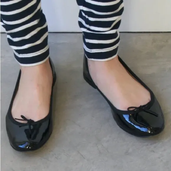 New Repetto x Free People Cendrillon Ballerina 8 Black Shiny Leather Flat France