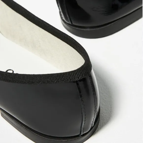 New Repetto x Free People Cendrillon Ballerina 8 Black Shiny Leather Flat France