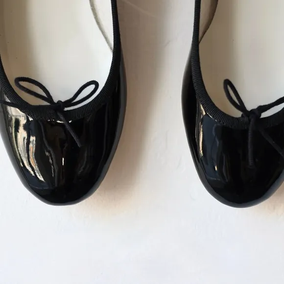 New Repetto x Free People Cendrillon Ballerina 8 Black Shiny Leather Flat France