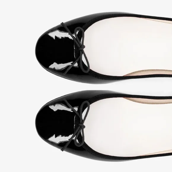 New Repetto x Free People Cendrillon Ballerina 8 Black Shiny Leather Flat France