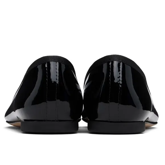 New Repetto x Free People Cendrillon Ballerina 8 Black Shiny Leather Flat France