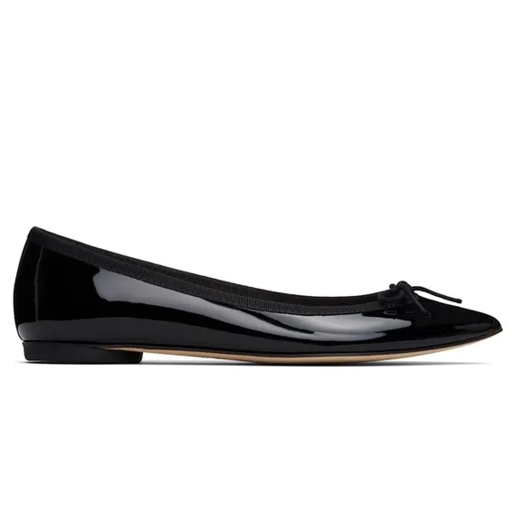 New Repetto x Free People Cendrillon Ballerina 8 Black Shiny Leather Flat France