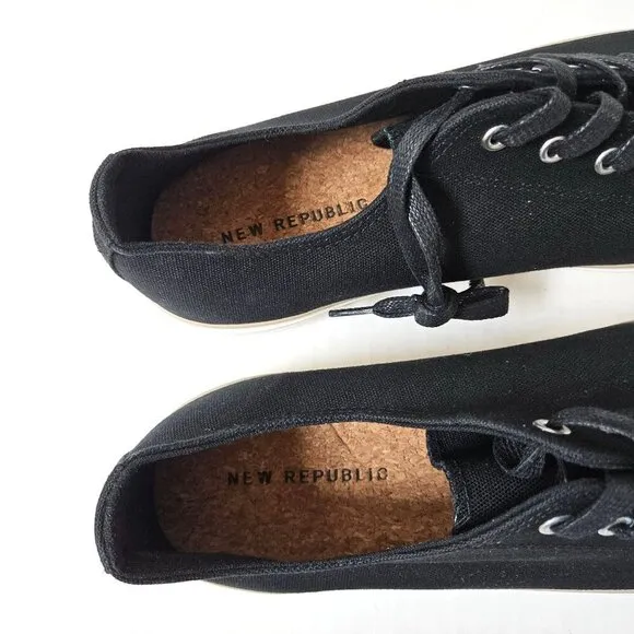 New Republic Shoes Mens 12 Night Cap Black Canvas Sneakers NWOT