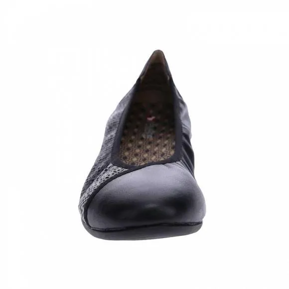 NEW REVERE women's nairobi ballet flat in black lizard/onyx