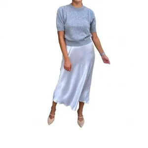 NEW ROSE &amp; CROWN short sleeve cashmere in heather grey
