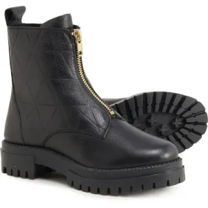 NEW SHOECOLATE Made in India Quilted Zip Boots - Leather  For Women black 463sn