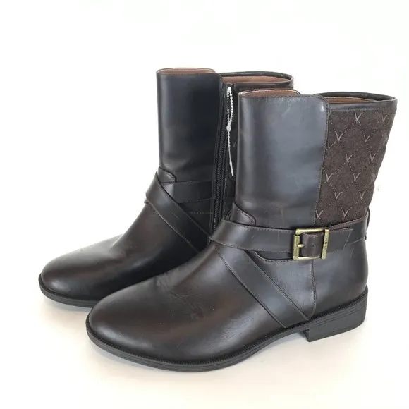 New Size 6 Vionic Thea Leather Quilted Ankle Boot