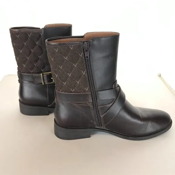 New Size 6 Vionic Thea Leather Quilted Ankle Boot