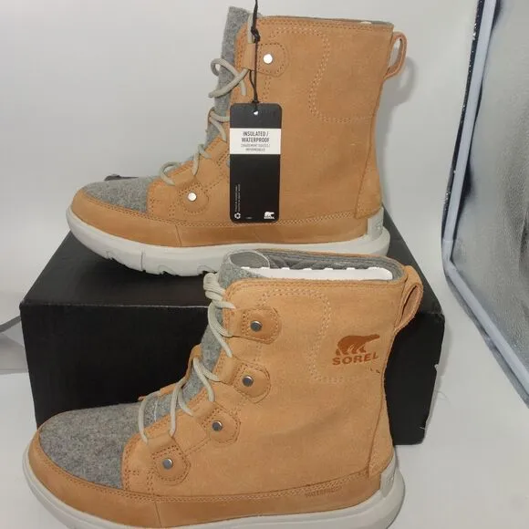 NEW Sorel Explorer II Joan Felt Boots Tawny Buff Moonstone Women’s 8