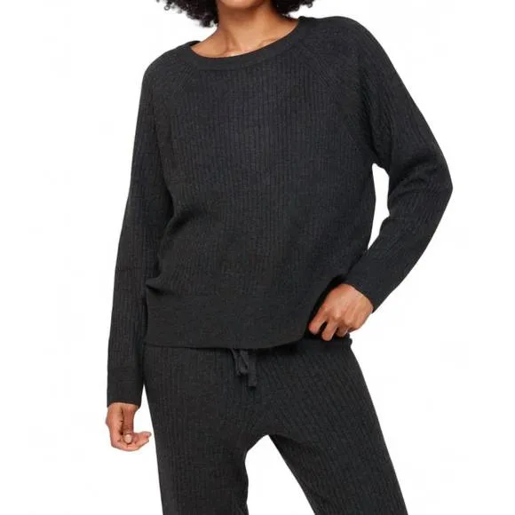 NEW SPIRITUAL GANGSTER luxe essential doutzen ballet sweater in charcoal