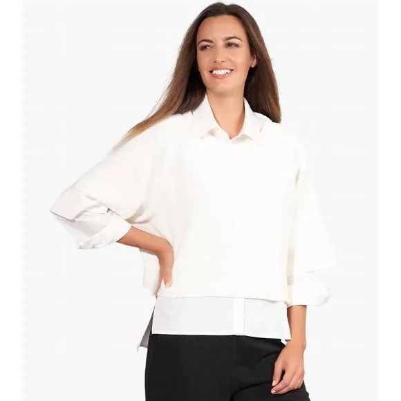 NEW STELLA CARAKASI days like this cropped sweater in soft white