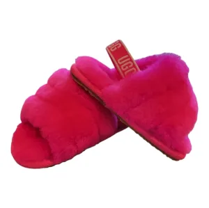 New! UGG I Fluff Yeah Slides in Rock Rose Size 4 (12-18 months)