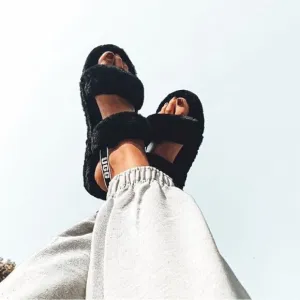 NEW UGG OH YEAH SLIDES SLIPPER SHEEPSKIN FURRY SANDALS