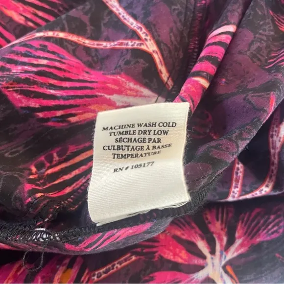New! Ulla Johnson Caprice black pink printed dress 22732