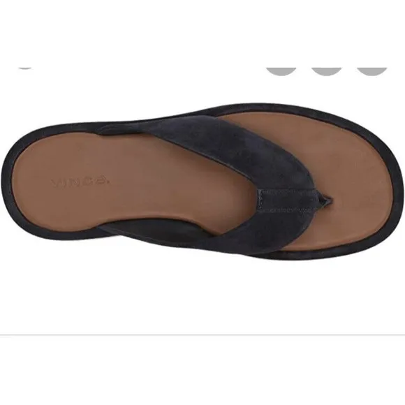 New Vince Dean Coastal Suede Sports Leather Flip Flops  Mens 8 Slip On Slides