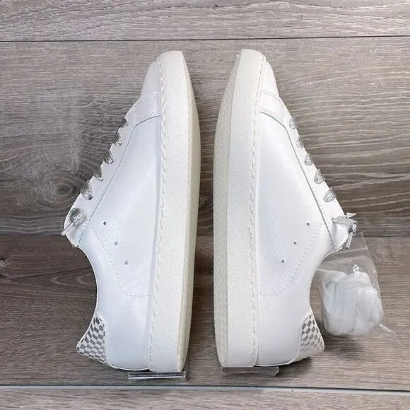 NEW Vintage Havana Carla Women’s Size 7.5 White Silver Shimmer Low Top Sneakers