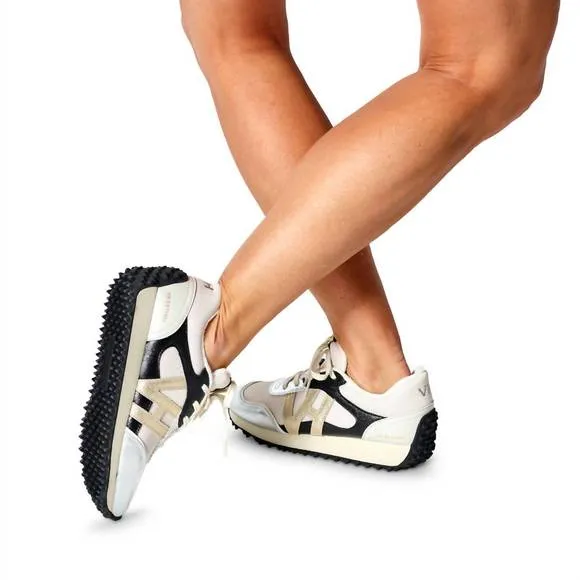 NEW VINTAGE HAVANA women's cosmic 13 sneaker in white silver gold