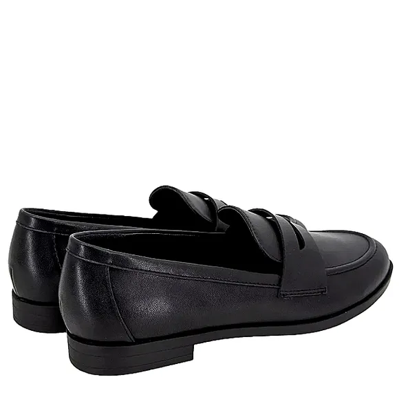 New w/o Box Kensie Gitty Vegan Leather Black Padded Insole Penny Loafers Size 9