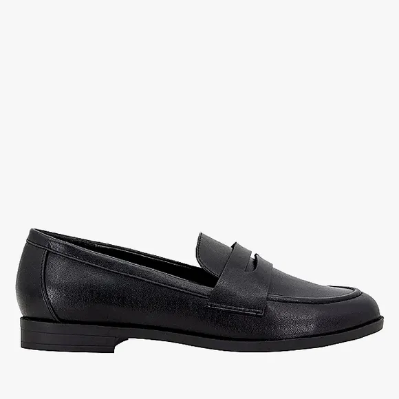 New w/o Box Kensie Gitty Vegan Leather Black Padded Insole Penny Loafers Size 9
