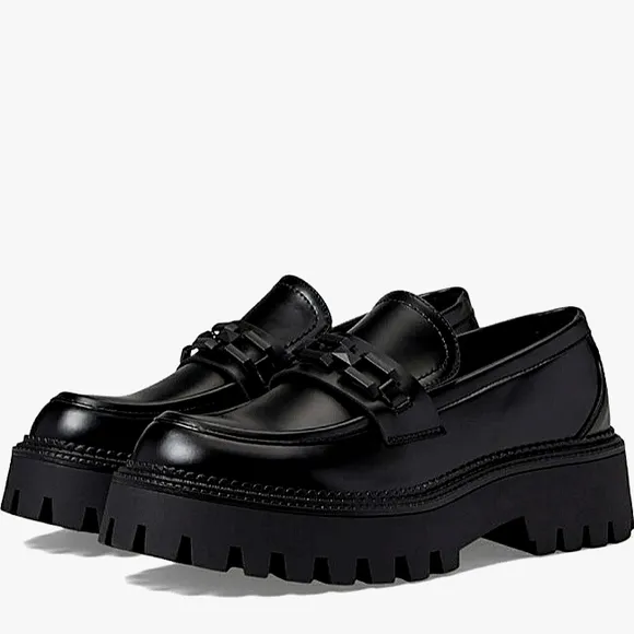 New w/o Box Steve Madden Aerin Women's Lug Sole Leather Loafers Size 9