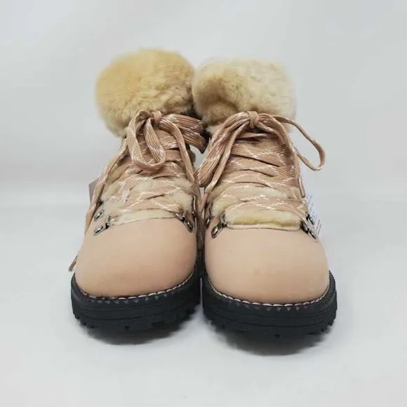 NEW WOMENS 7 J CREW NORDIC WINTER BOOTS IN LEATHER W SHEARLING BRONZED CLAY