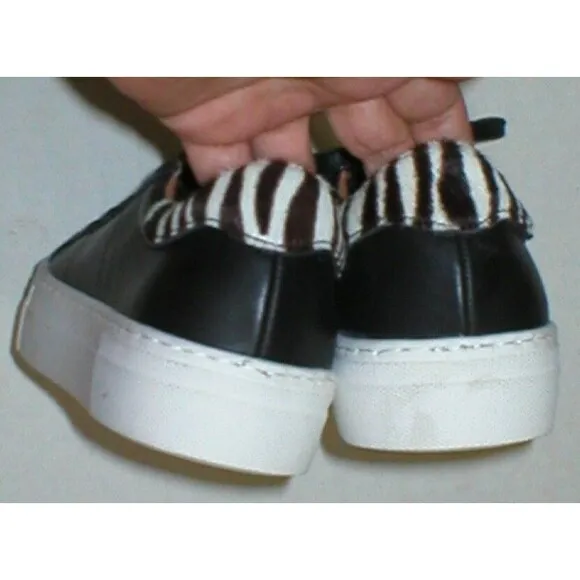 New Womens Shoes Fashion Casual Sneakers 7.5 White Black Skechers Street Zebra