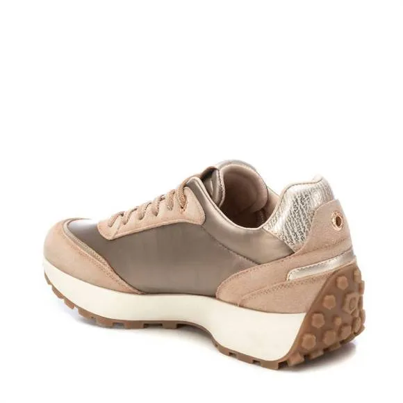 NEW XTI women's leather trainer sneakers in beige