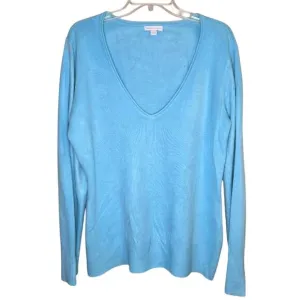 New York &amp; Company Blue V-Neck Sweater - Size XL 0222