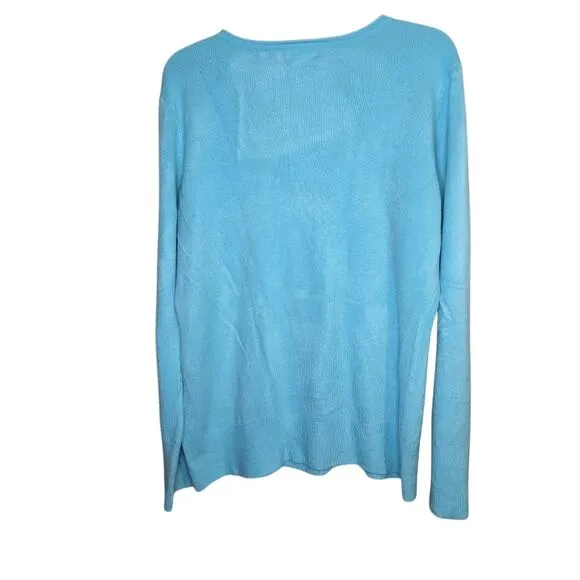 New York &amp; Company Blue V-Neck Sweater - Size XL 0222