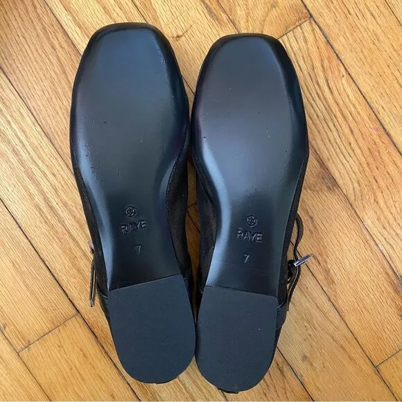 NEW Raye Lin flats black mesh ballet shoes Revolve Sz 7