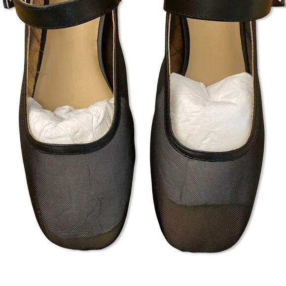NEW Raye Lin flats black mesh ballet shoes Revolve Sz 7