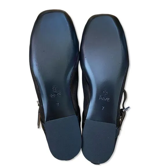 NEW Raye Lin flats black mesh ballet shoes Revolve Sz 7