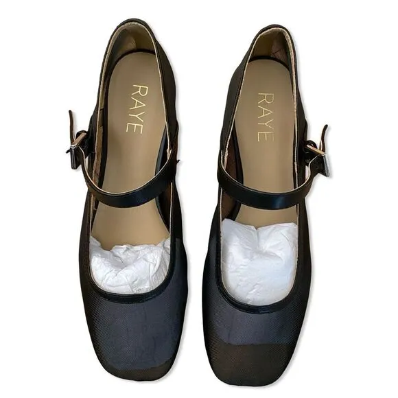 NEW Raye Lin flats black mesh ballet shoes Revolve Sz 7