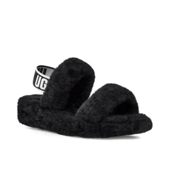 New UGG Black Oh Yeah Slide Slippers