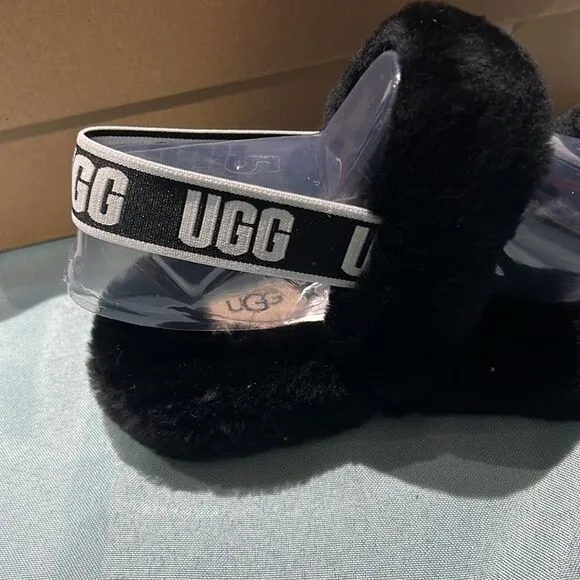New UGG Black Oh Yeah Slide Slippers