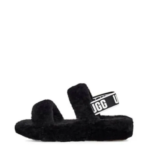 New UGG Black Oh Yeah Slide Slippers