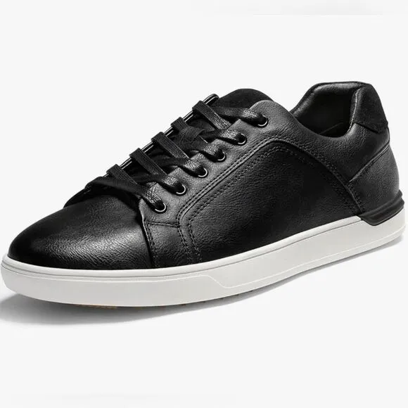 🩵NIB Bruno Marc Black Vegan Leather Dress Sneakers Men's Size 11 Wide