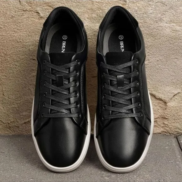 🩵NIB Bruno Marc Black Vegan Leather Dress Sneakers Men's Size 11 Wide