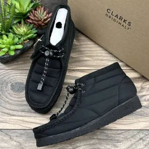 NIB Clarks Originals Wallabee 7.5M 38 Black Quilted Boots
