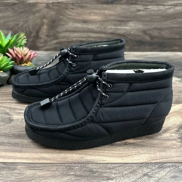 NIB Clarks Originals Wallabee 7.5M 38 Black Quilted Boots