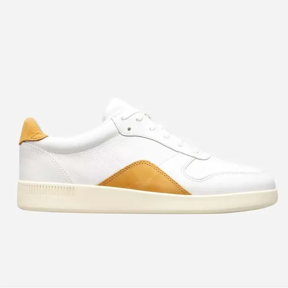 NIB Everlane The ReLeather Court Sneakers in White/Mustard Size W13 M11