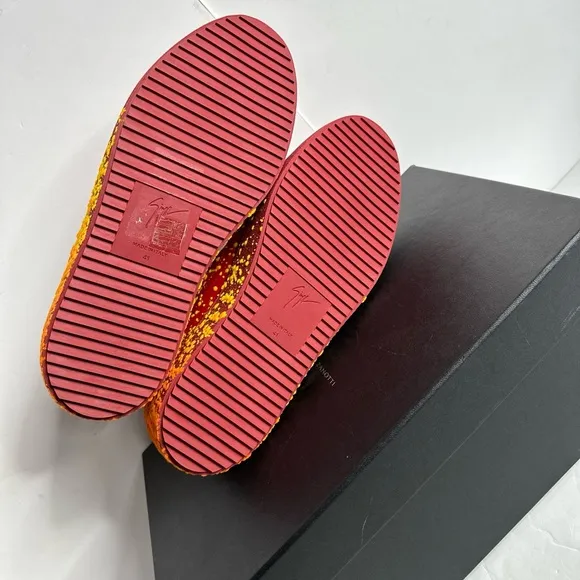 NIB Giuseppe Zanotti Leather Frankie Men's Sneakers In red size EU 41/US 8