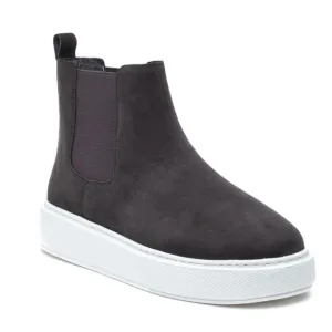 NIB J/SLIDES NYC Dani Chelsea Dark Gray Nubuck Suede Platform Slip On Bootie 8.5