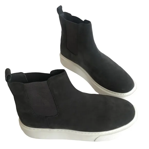 NIB J/SLIDES NYC Dani Chelsea Dark Gray Nubuck Suede Platform Slip On Bootie 8.5