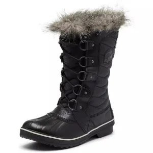 NIB Sorel Girls Tofino II Faux Fur Waterproof Cold Weather Boots (Youth) Black 6