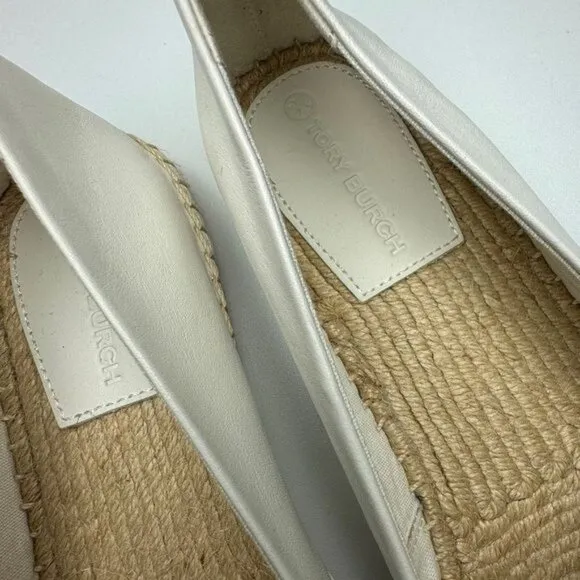 NIB Tory Burch Women's Color Block Black/Ivory Rope Bottom Espadrille Flats 10.5